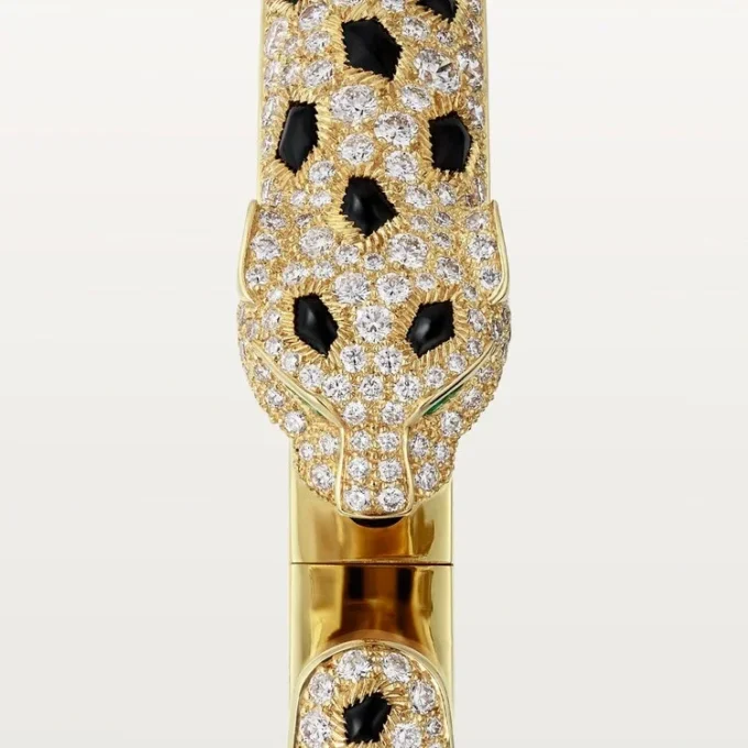 Bracciale Panthere De Cartier, modello medio, semi-pavé