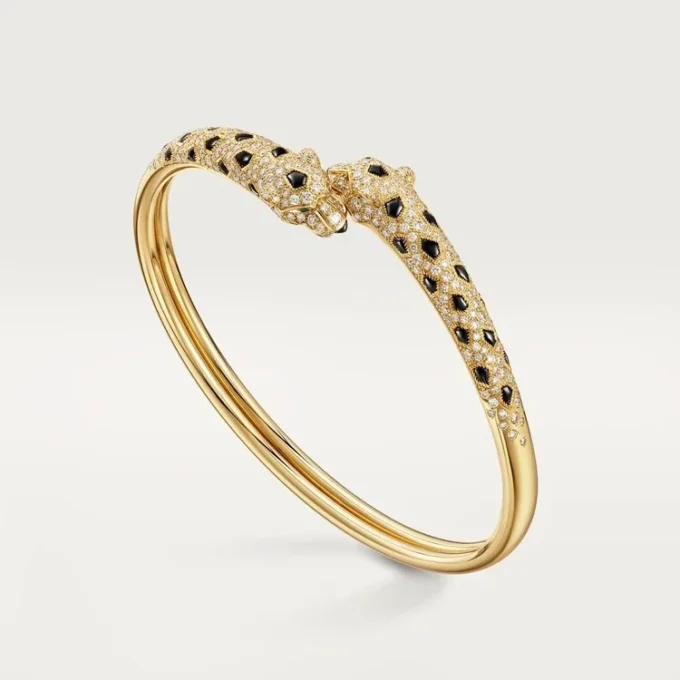 Bracciale Panthere De Cartier, modello piccolo, semi-pavé