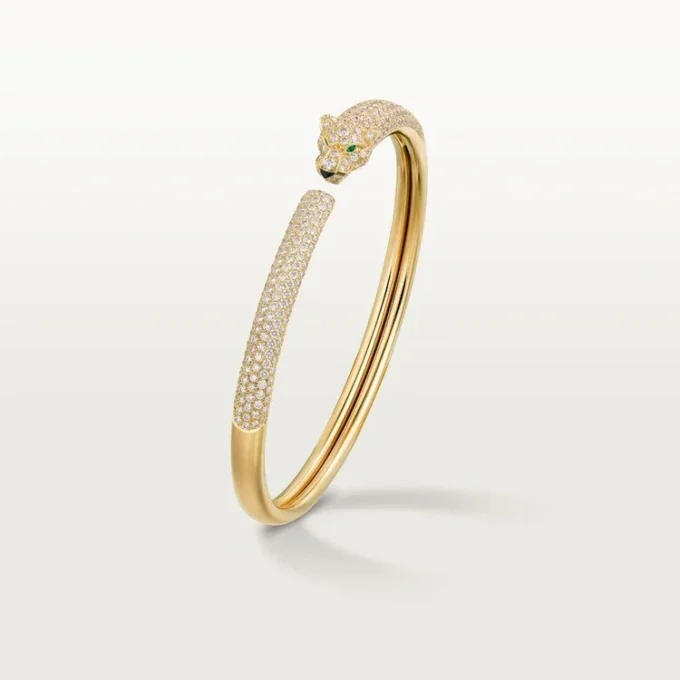 Bracciale Panthere De Cartier, modello piccolo, semi-pavé