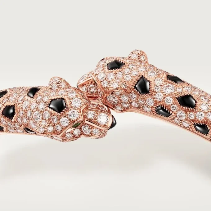 Bracciale Panthere De Cartier, modello piccolo, semi-pavé