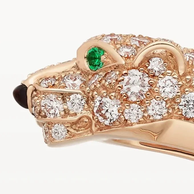 Bracciale Panthere De Cartier, modello piccolo, semi-pavé