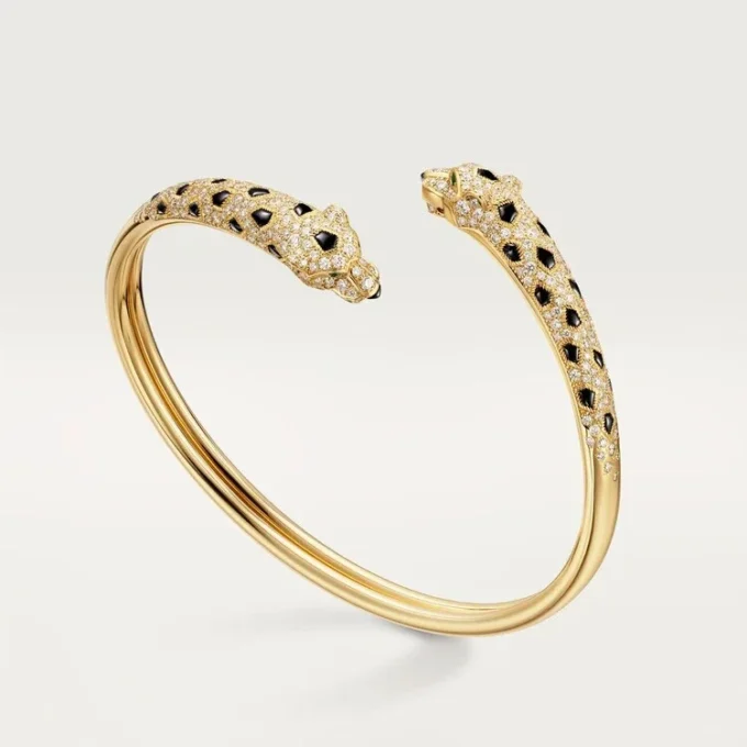 Bracciale Panthere De Cartier, modello piccolo, semi-pavé