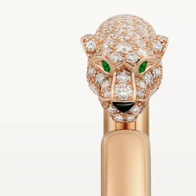 Bracciale Panthere De Cartier, modello piccolo, semi-pavé