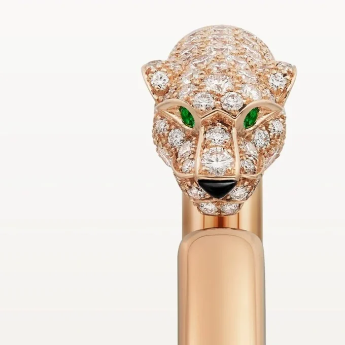 Bracciale Panthere De Cartier, modello piccolo, semi-pavé
