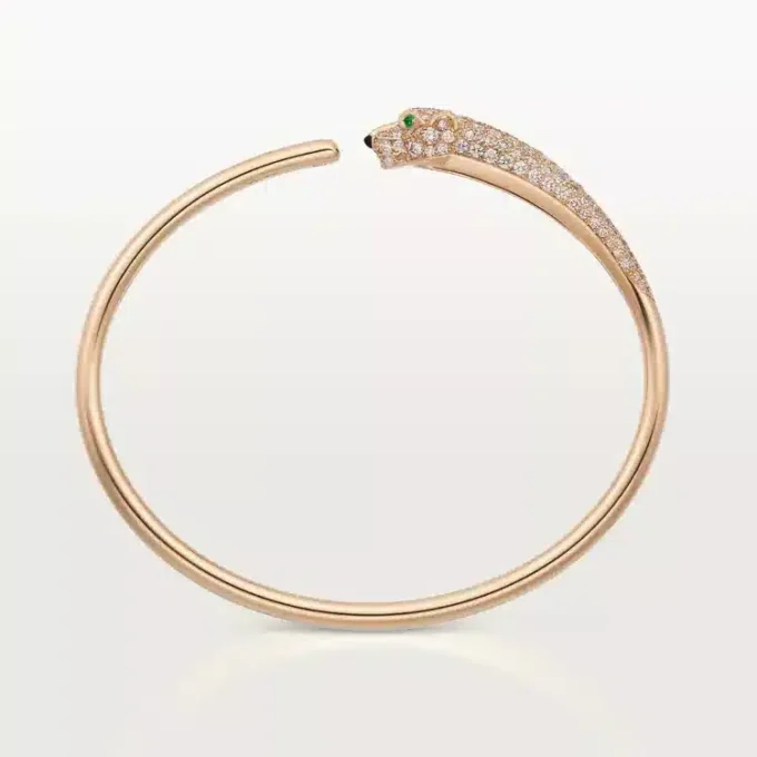 Bracciale Panthere De Cartier, modello piccolo, semi-pavé