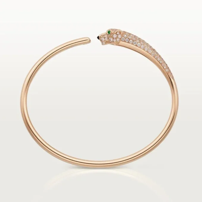Bracciale Panthere De Cartier, modello piccolo, semi-pavé