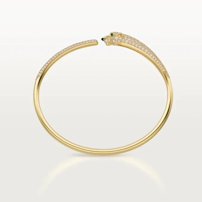 Bracciale Panthere De Cartier, modello piccolo, semi-pavé