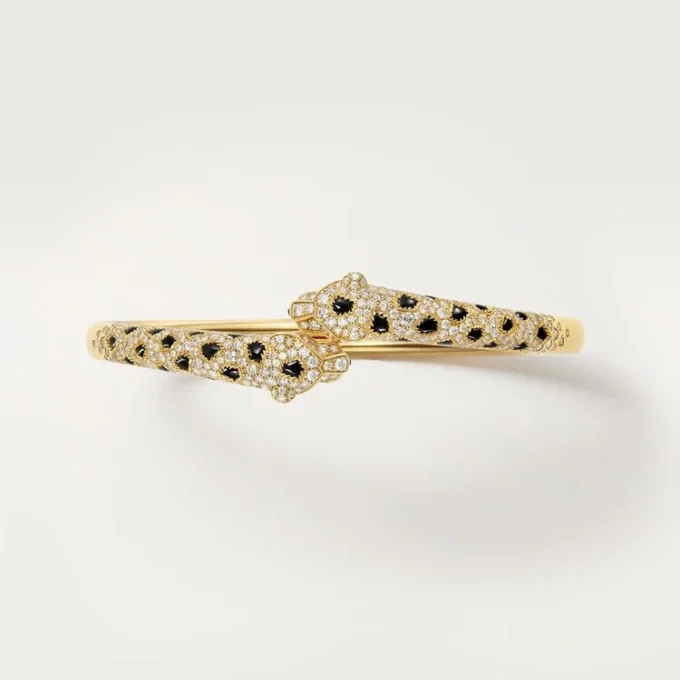 Bracciale Panthere De Cartier, modello piccolo, semi-pavé