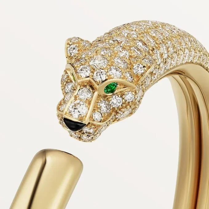 Bracciale Panthere De Cartier, modello piccolo, semi-pavé