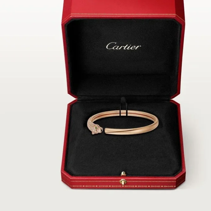 Bracciale Panthere De Cartier, modello piccolo, semi-pavé