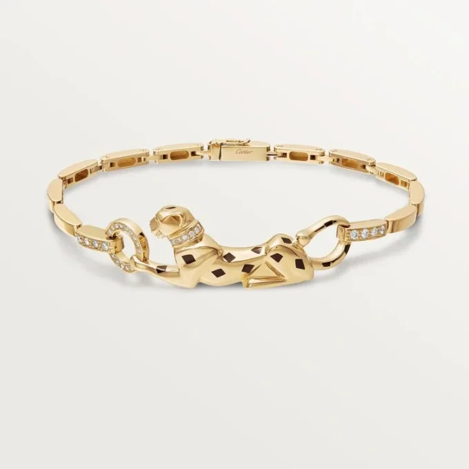 Bracciale Panthere De Cartier – Oro giallo, lacca, diamanti, granati tsavoriti, onice – Cartier