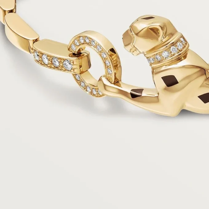 Bracciale Panthere De Cartier – Oro giallo, lacca, diamanti, granati tsavoriti, onice – Cartier