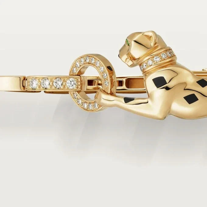 Bracciale Panthere De Cartier – Oro giallo, lacca, diamanti, granati tsavoriti, onice – Cartier