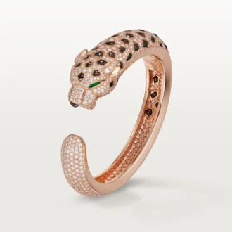 Bracciale Panthere De Cartier, ossidiana, pavé