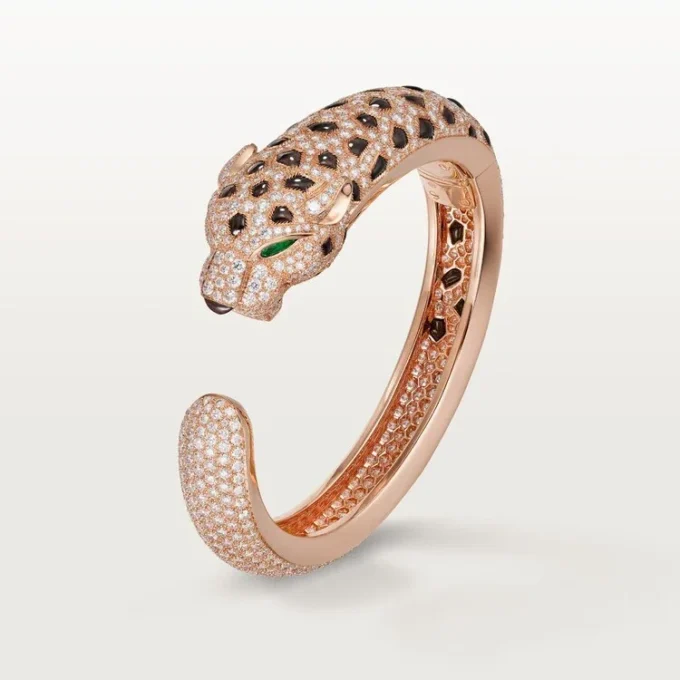 Bracciale Panthere De Cartier, ossidiana, pavé