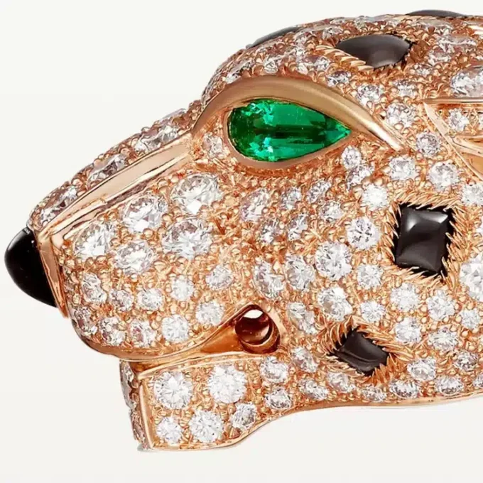 Bracciale Panthere De Cartier, ossidiana, pavé