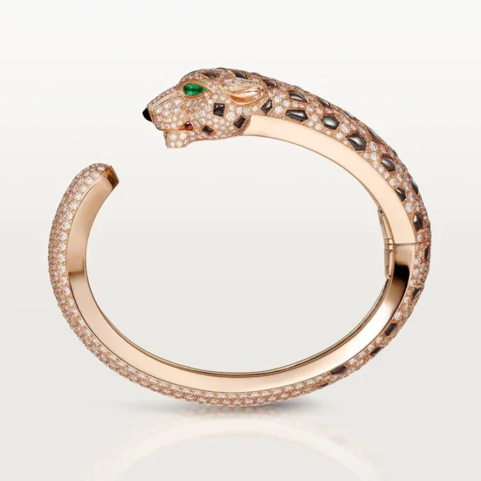 Bracciale Panthere De Cartier, ossidiana, pavé
