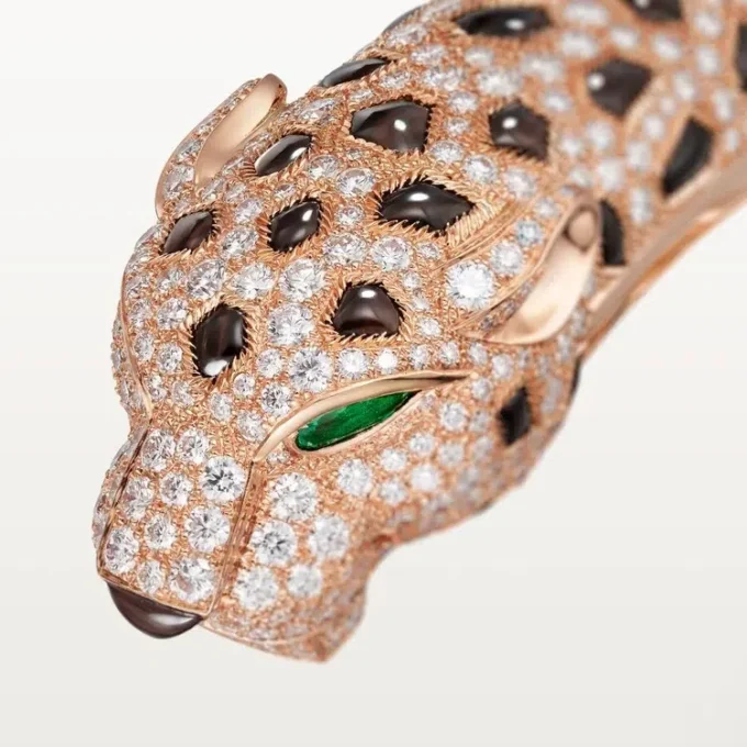 Bracciale Panthere De Cartier, ossidiana, pavé