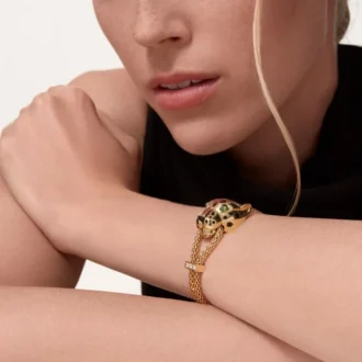 Bracciale Panthere De Cartier, su catena, diamanti