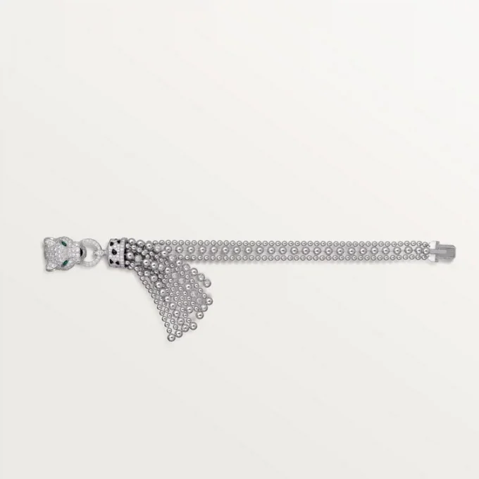 Bracciale Panthere De Cartier, su catena, semi-pavé
