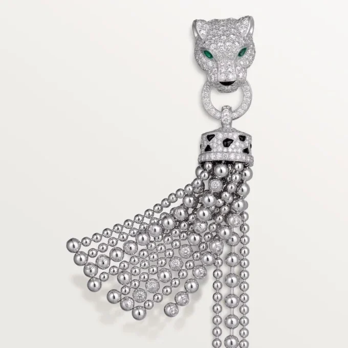 Bracciale Panthere De Cartier, su catena, semi-pavé
