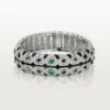Bracciale rigido Panthere De Cartier, smeraldo, pavé