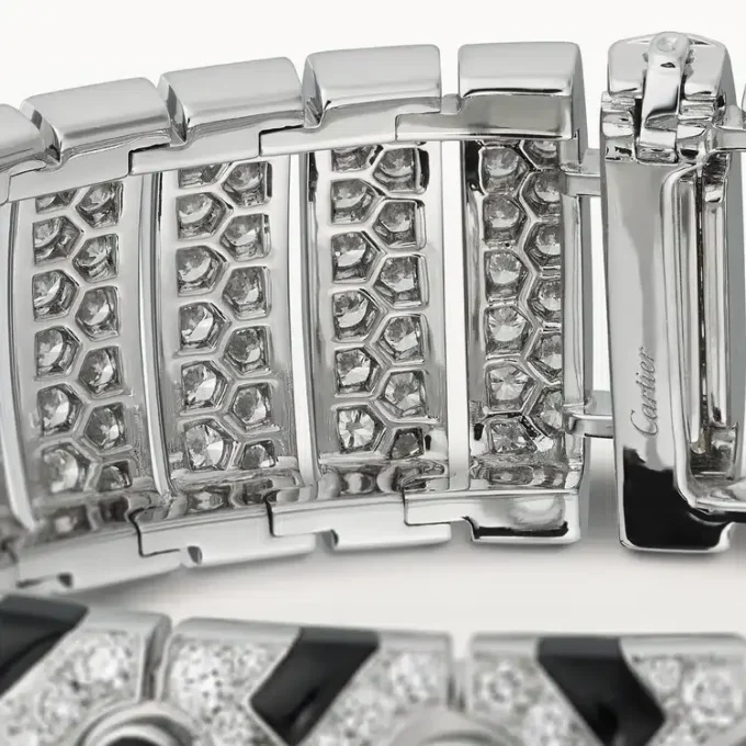 Bracciale rigido Panthere De Cartier, smeraldo, pavé