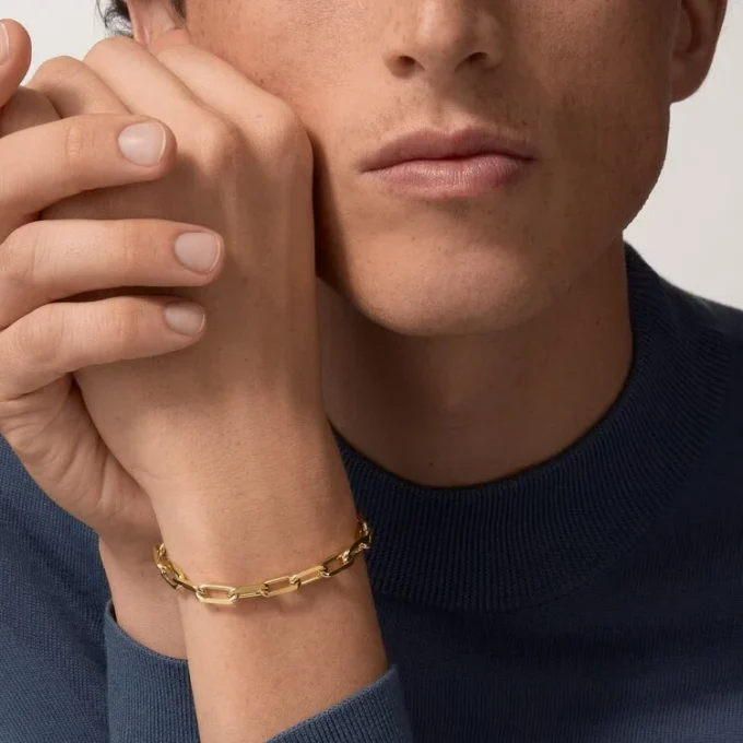 Bracciale Santos De Cartier, catena, modello medio