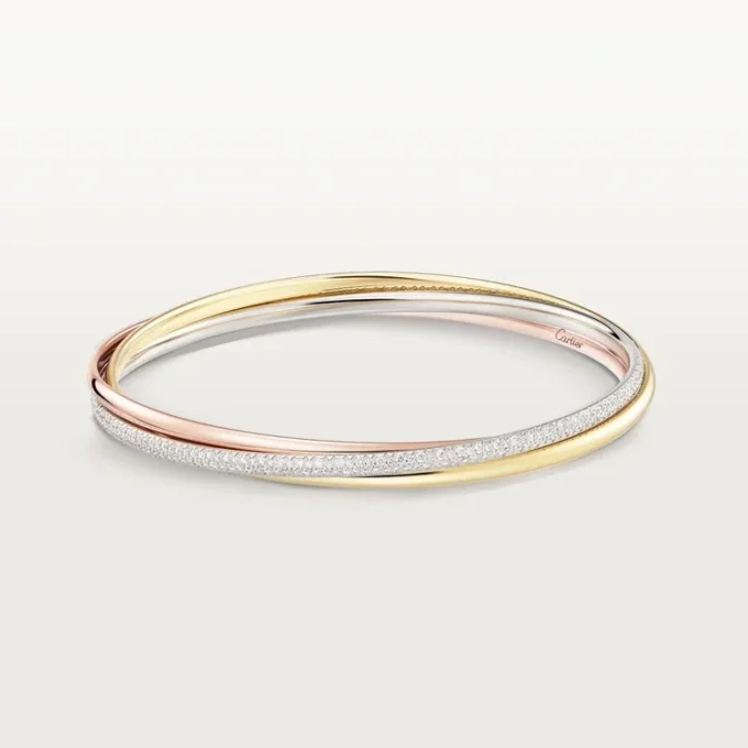 Bracciale Trinity, modello piccolo, semi-pavé