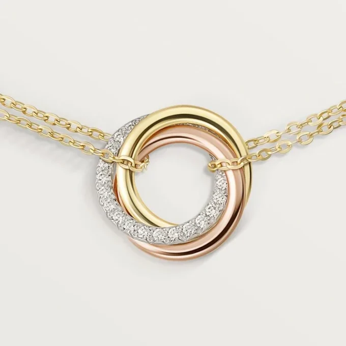 Bracciale Trinity, su catena, diamanti