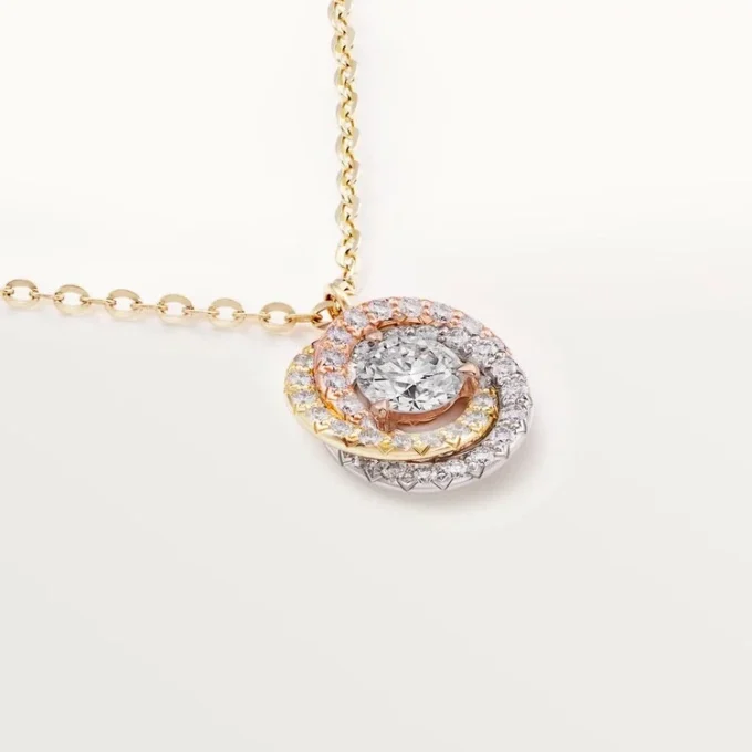 Ciondolo Trinity, 1 diamante, pavé