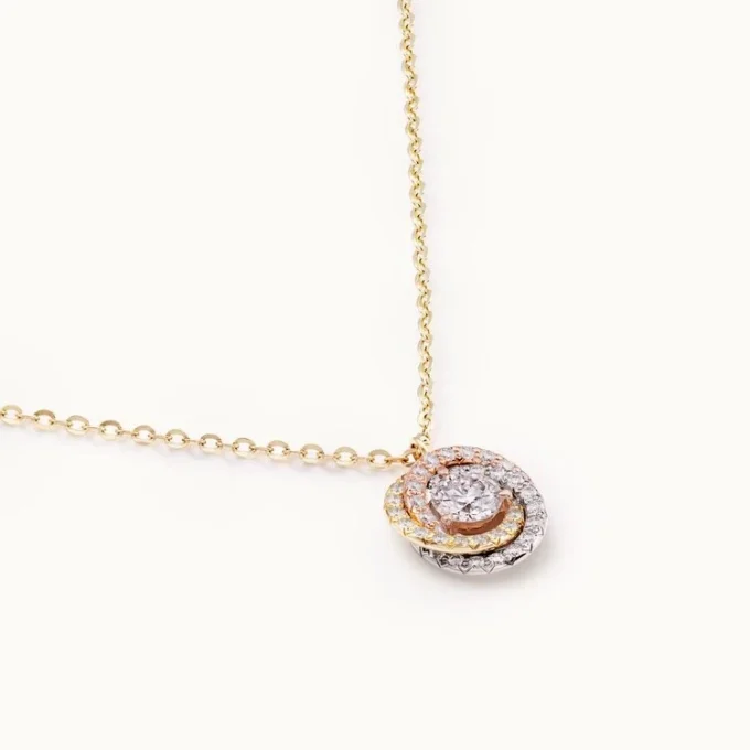 Ciondolo Trinity, 1 diamante, pavé