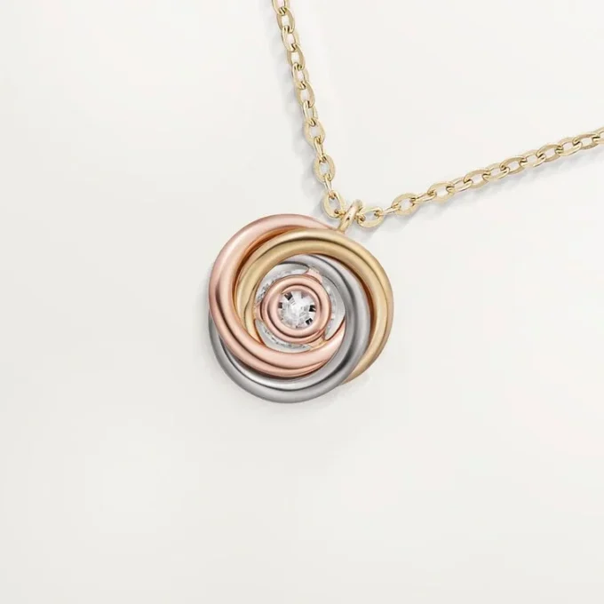 Ciondolo Trinity, 1 diamante, pavé