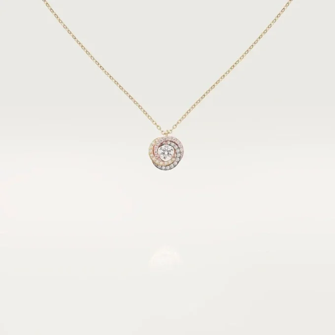 Ciondolo Trinity, 1 diamante, pavé