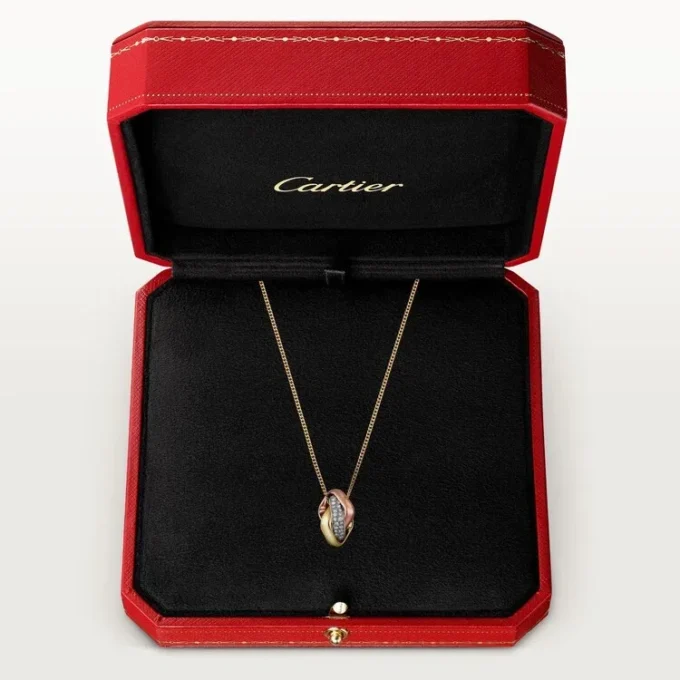 Ciondolo Trinity, a forma di cuscino, semi-pavé
