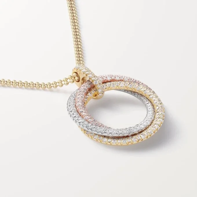 Ciondolo Trinity, modello grande, pavé