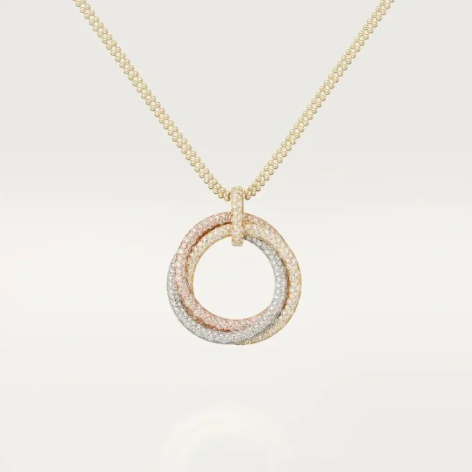 Ciondolo Trinity, modello grande, pavé