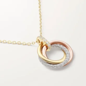 Ciondolo Trinity, modello piccolo, semi-pavé