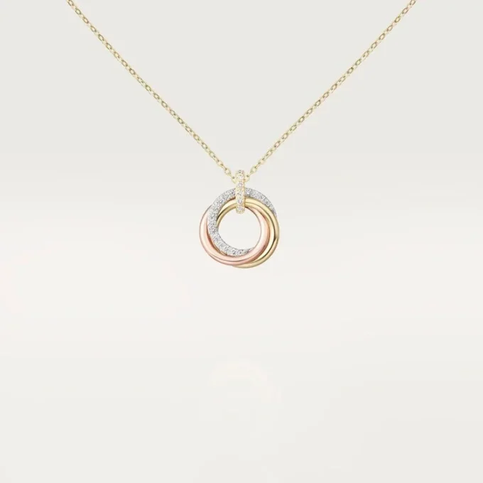 Ciondolo Trinity, modello piccolo, semi-pavé