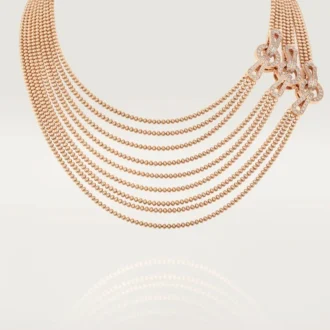Collana Agrafe, modello medio, semi-pavé