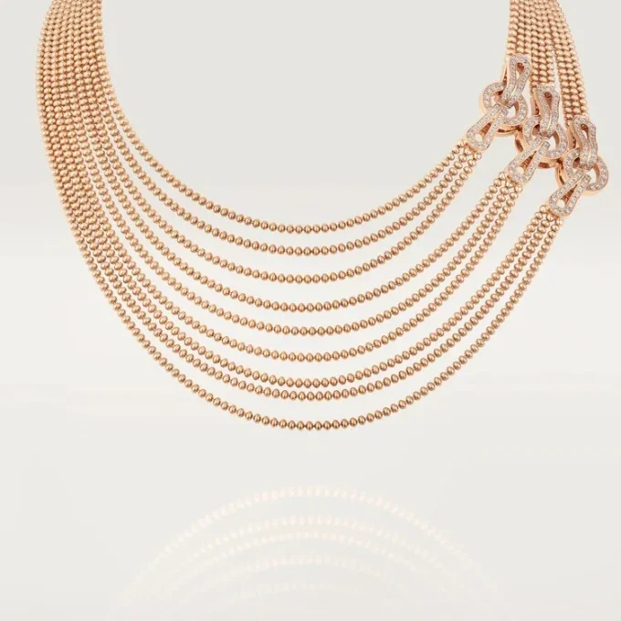 Collana Agrafe, modello medio, semi-pavé