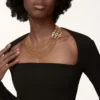Collana Agrafe, modello medio, semi-pavé
