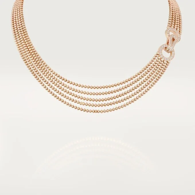 Collana Agrafe, modello piccolo, semi-pavé
