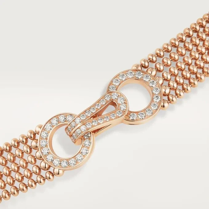 Collana Agrafe, modello piccolo, semi-pavé