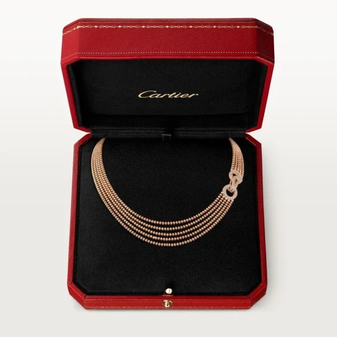 Collana Agrafe, modello piccolo, semi-pavé