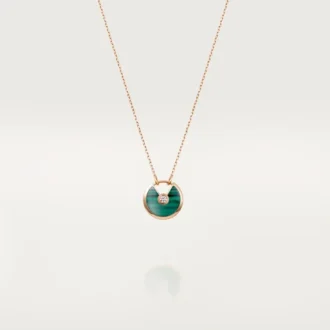 Collana Amulette De Cartier, modello piccolo – Oro rosa, malachite, diamante – Cartier