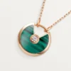 Collana Amulette De Cartier, modello piccolo – Oro rosa, malachite, diamante – Cartier