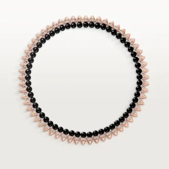 Collana Clash De Cartier, flessibile, onice, modello extra-large, diamanti