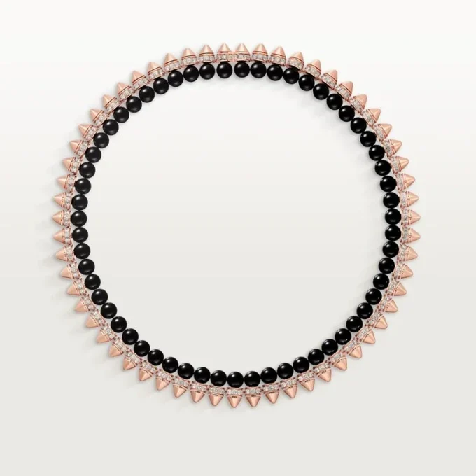 Collana Clash De Cartier, flessibile, onice, modello extra-large, diamanti