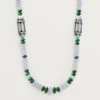 Collana di alta gioielleria – Oro bianco, calcedonio, skarn, turchese, lacca nera, diamanti – Cartier